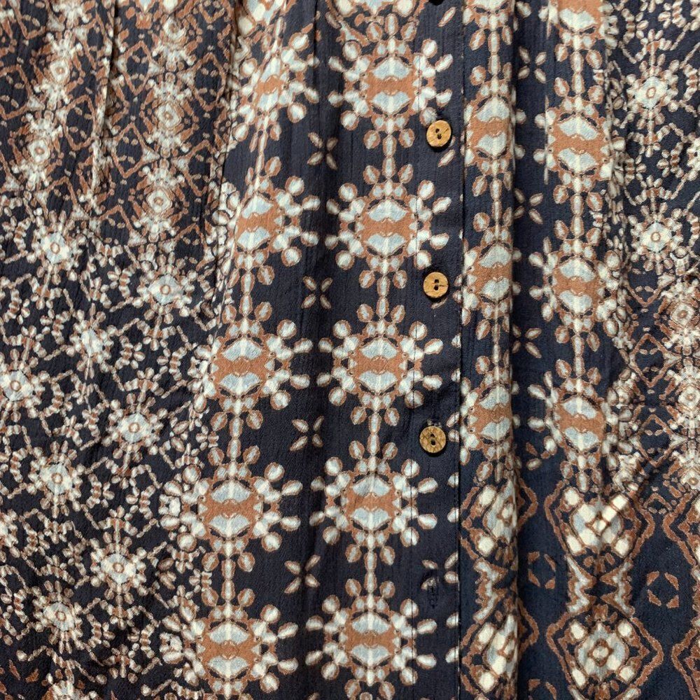 Tolani Collection Button Downnavy And Brown Top S… - image 4